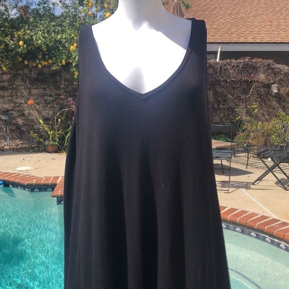 Sejour Black Cross Back Tank Dress Sz 0X - Picture 4 of 8